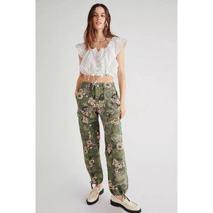 Free People Green Floral Joggers